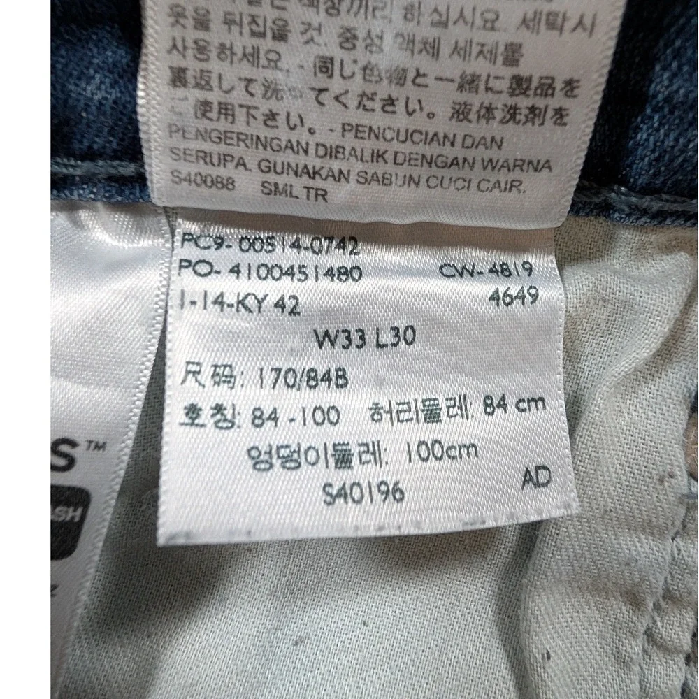 Levis 514 Straight Fit Mens Jeans W33 L30 Medium Wash Blue Denim 00514-0742